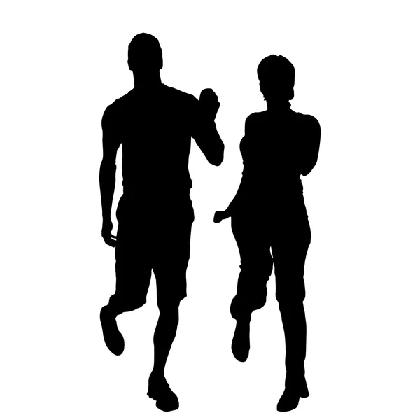 Paar, das rennt — Stockvektor