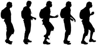 Bir sırt çantası ile erkekler