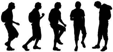 Bir sırt çantası ile erkekler