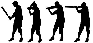 Beyzbol oynayan erkekler.