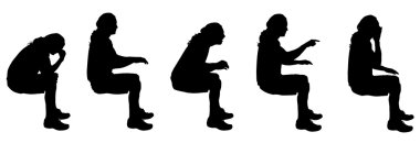 Oturan adam silüeti