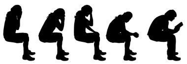 Oturan adam silüeti