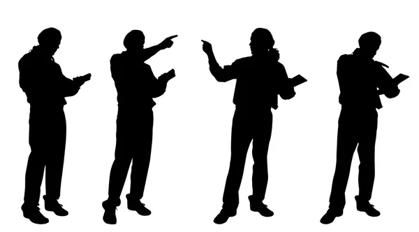 Silhouet van een mannen. — Stockvector