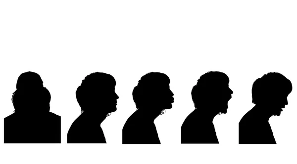 Hommes de profil — Image vectorielle