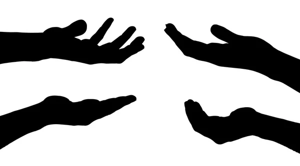 Silhouettes of hands — Stock Vector