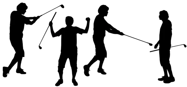 Hombres que juegan al golf . — Vector de stock