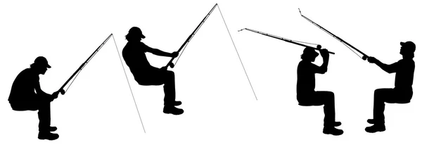 Männer, die fischen — Stockvektor