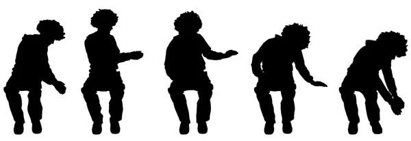 Silhouette d'hommes assis — Image vectorielle