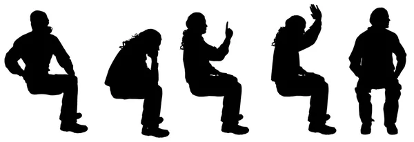 Silhouette of sitting  men — Stock Vector