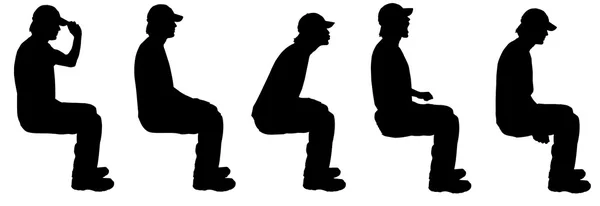 Silhouette d'hommes assis — Image vectorielle