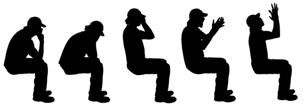 Silhouette of sitting  men — Stock Vector