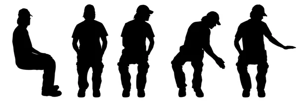 Silhouette sitzender Männer — Stockvektor