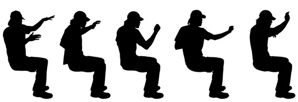 Silueta de hombres sentados — Archivo Imágenes Vectoriales