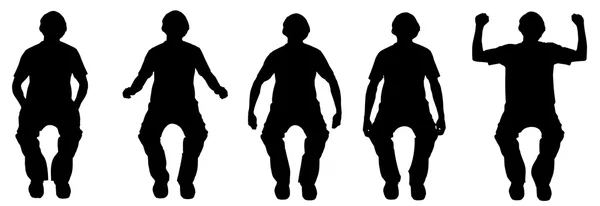 Silhouette d'hommes assis — Image vectorielle