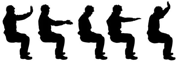 Силуэт сидящих мужчин — стоковый вектор