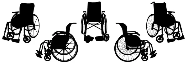 Silhouette of a wheelchairs — Stock Vector