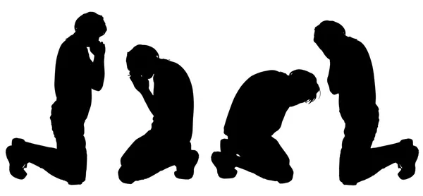 Mężczyźni, którzy się modli. — Wektor stockowy