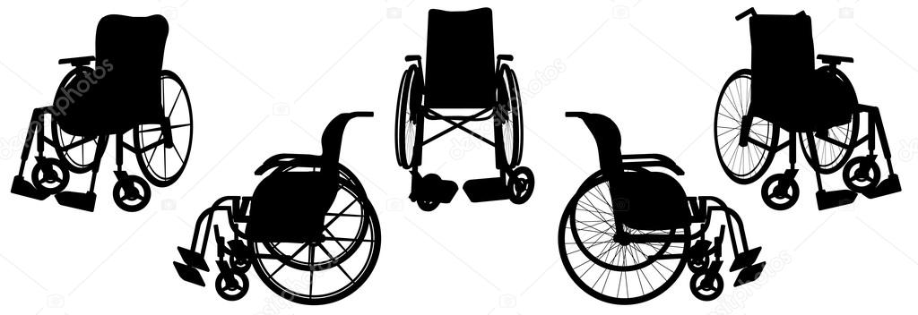 Silhouette of a wheelchairs
