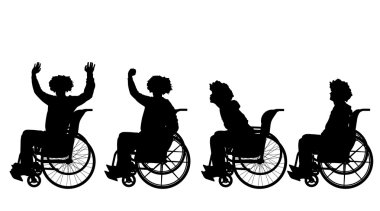 adam tekerlekli sandalyede.