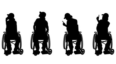 adam tekerlekli sandalyede.