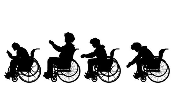 Mannen in rolstoel. — Stockvector