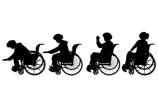 Männer im Rollstuhl. — Stockvektor