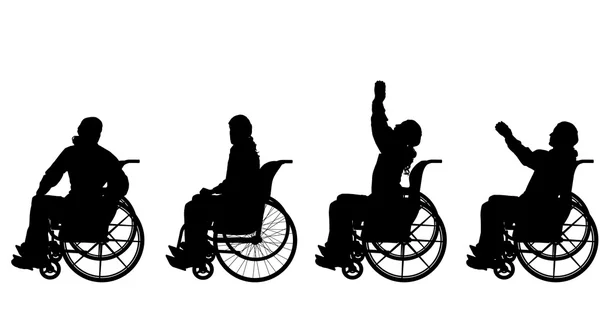 Hommes en fauteuil roulant . — Image vectorielle