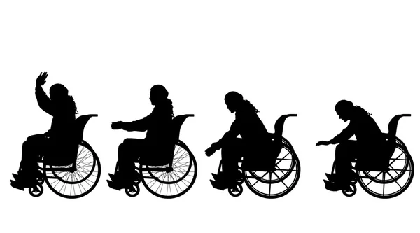 Hommes en fauteuil roulant . — Image vectorielle