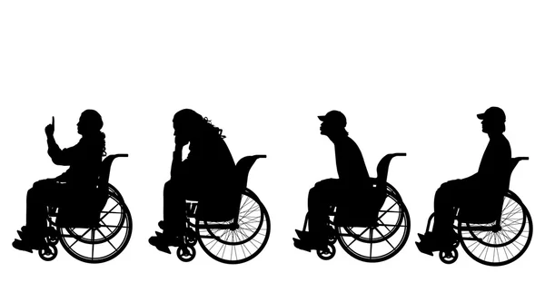 車椅子の男性. — ストックベクタ