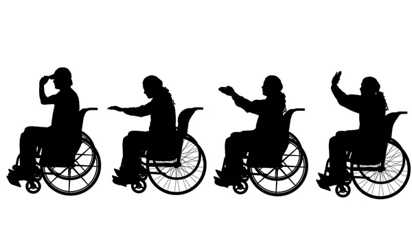 Hommes en fauteuil roulant . — Image vectorielle