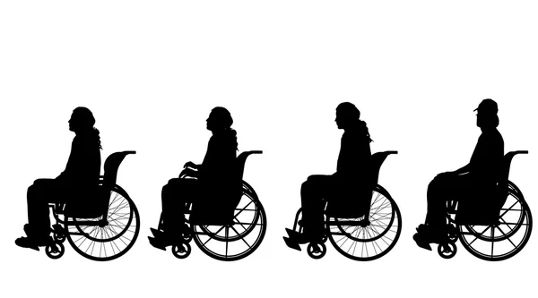 Hommes en fauteuil roulant . — Image vectorielle