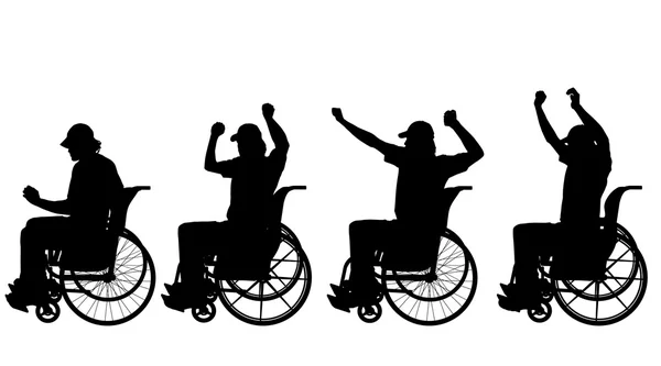 Men in  wheelchair. — Stock Vector