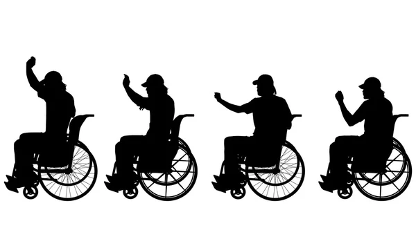 Men in  wheelchair. — Stock Vector