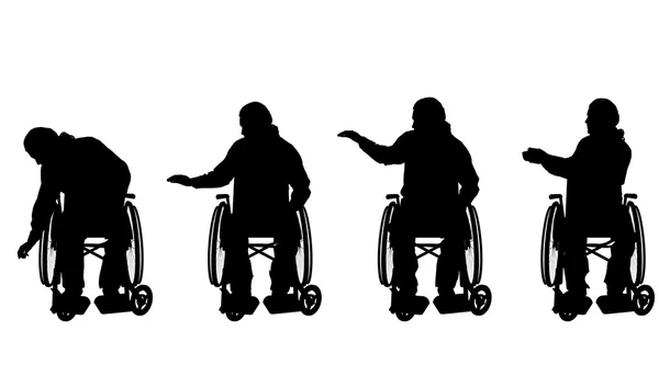 Hommes en fauteuil roulant . — Image vectorielle