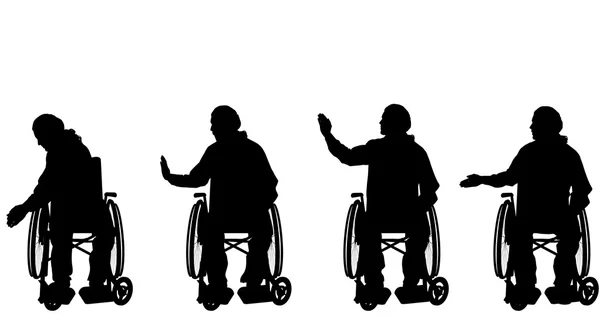 Мужчины в инвалидной коляске . — стоковый вектор