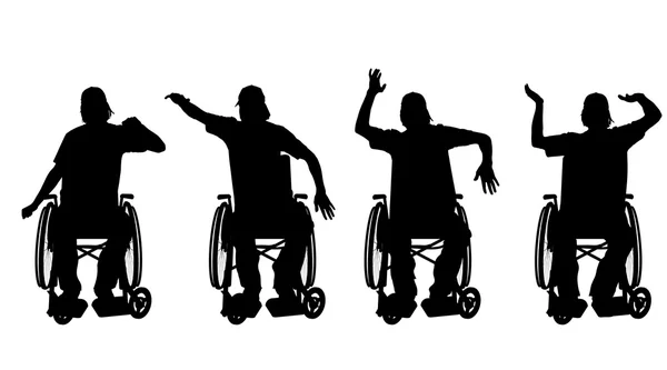 Hommes en fauteuil roulant . — Image vectorielle