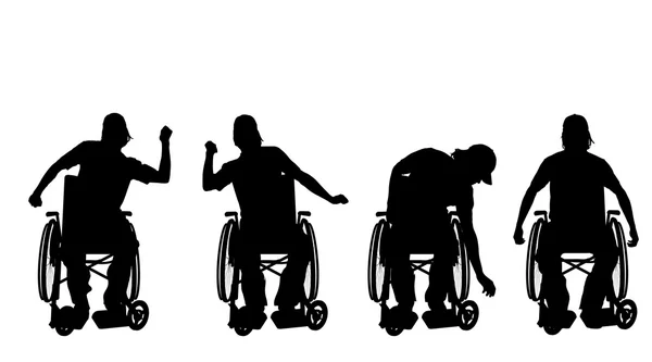 Mannen in rolstoel. — Stockvector