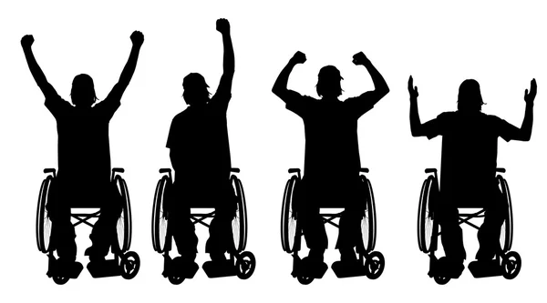 Hommes en fauteuil roulant . — Image vectorielle