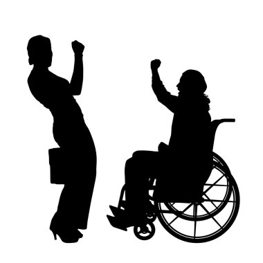 Adam tekerlekli sandalyeye mahkum kızla.