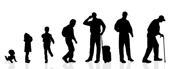 Silhouette generation men. — Stock Vector