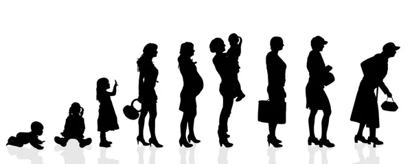 Silhouette generation women. — Stock Vector