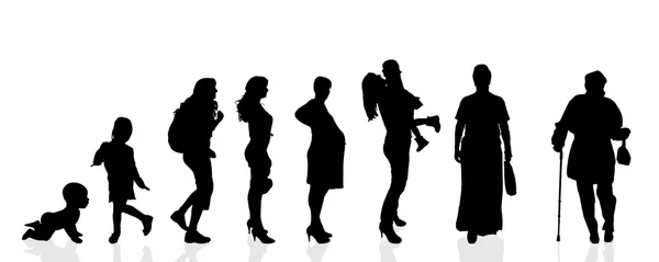 Silhouette generazione donne . — Vettoriale Stock