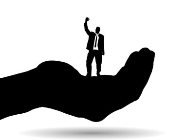 Palm'da bir adam silüeti