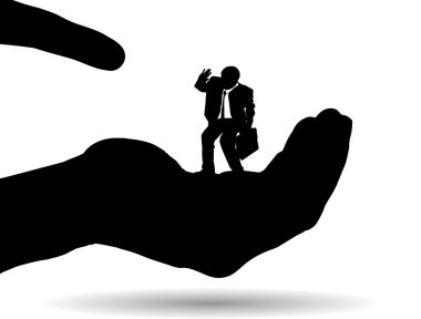 İşadamı üstünde palmiye