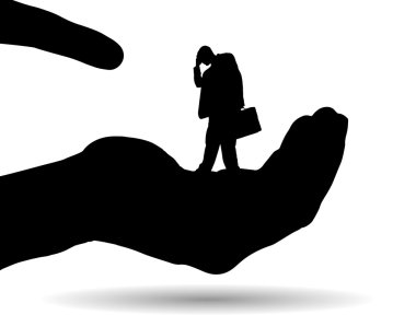 İşadamı üstünde palmiye