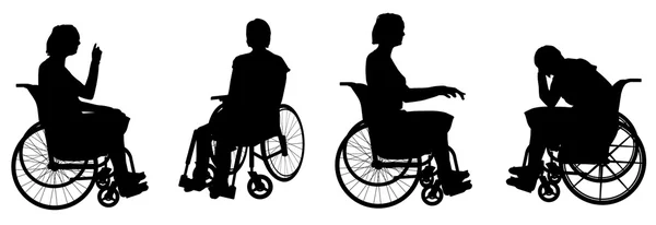 Donne in sedia a rotelle . — Vettoriale Stock