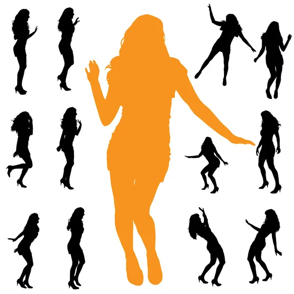 Silhouettes  of a women — Stock Vector