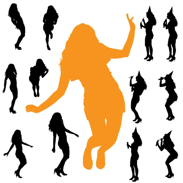 Silhouettes d'une femme — Image vectorielle