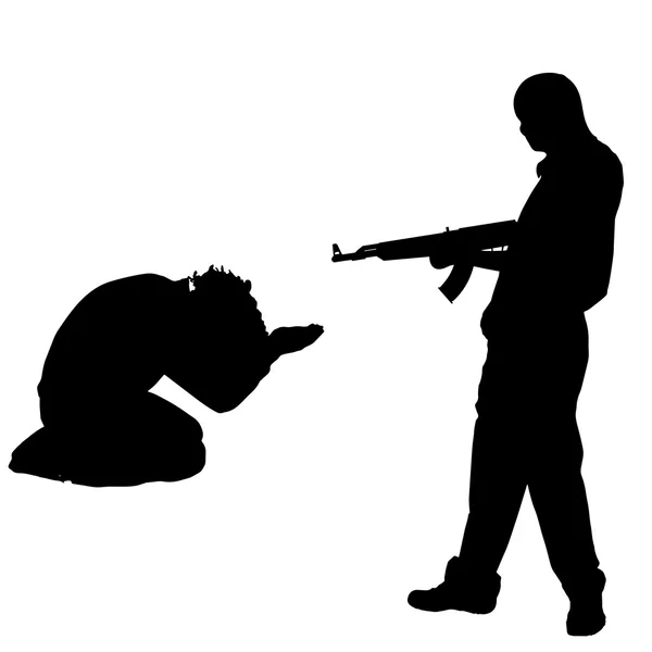 Homme avec un pistolet — Image vectorielle