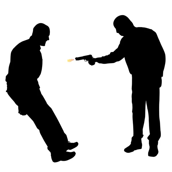 Homme avec un pistolet — Image vectorielle